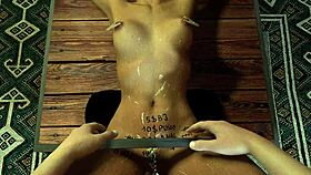 Bound whore in POV BDSM gets her tight pussy creamed and releases on the cock