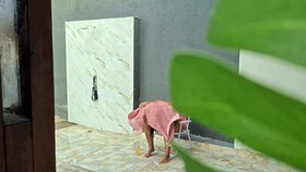 Caught my hot neighbor showering in the backyard after beach day.