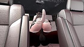 Black man fucks demonic white woman in SUV