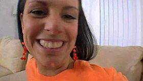 Threesome with big ass and titties blowjob action