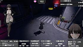 sereka exposes under naked coat outdoors