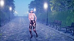 Cute anime girl dancing and getting fucked part 2