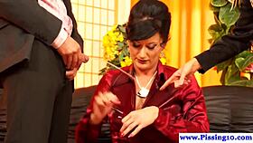 Alluring Babe Enjoys Piss Fetish Threeway