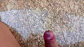 Brazilian Guy Jerks Huge Cock In Garage, Massive Cumshot Explosion!