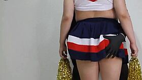 Cheerleader Squirts Heavily in Costume Second Time