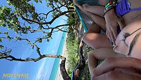 They get caught fingering in public right at the beach