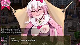 pregnant witch gives it to everyone, cum on her boobs! what a bad ending!