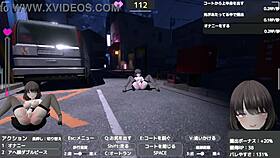 sereka exposes under naked coat outdoors