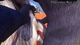 Alpha Wolf Eats Hot She-Wolf In Wild Life Cartoon