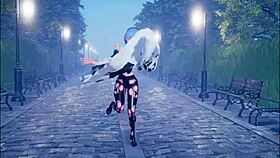 Cute anime girl dancing and getting fucked part 2