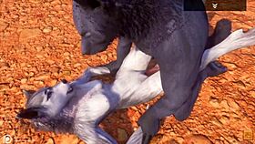 Alpha Wolf Eats Hot She-Wolf In Wild Life Cartoon