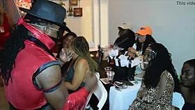 jamaican stripper surprises milfs with big cock