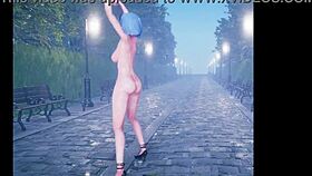 Cute anime girl dancing and getting fucked part 2