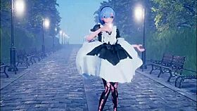 Cute anime girl dancing and getting fucked part 2