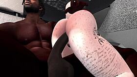 Black man fucks demonic white woman in SUV