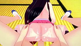 uhh, nezuko in that kimono gettin’ wild... i mean, damn, her tits tho!