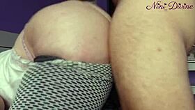 Blonde in leggings chats after a sport session. We discuss her huge round booty.