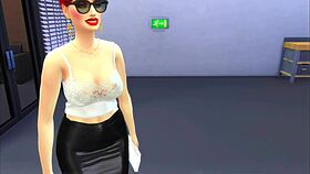 boss fucks fat customer in car service with heels on