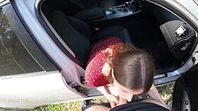 oh my god!! i seduced my driver with a sloppy blowjob... swallowed it all!