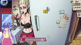 In this souper game demo, the hot blonde elf flaunts her big tits.