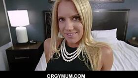 Stepmom Candice Dare sneaks around husband for steamy stepson action.