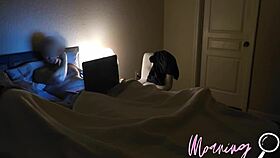 Mature fuck doll teases with lips on waking partner