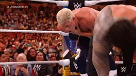 roman reigns battles cody rhodes for wwe title