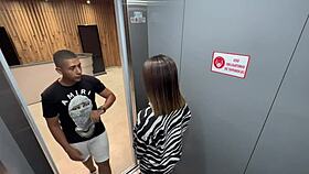 Hey, why does my neighbour get so horny seeing me? He just fucked me in the public elevator!