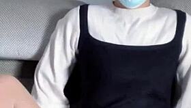 asian babe in transparent stockings seducing with her big wet pussy