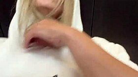 She says, I'm so horny at the gym with my wet tits showing through this shirt