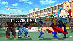 I am Brian Battler meeting Power Girl and Raven in Hentai Mugen