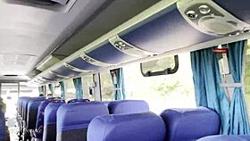 milf risks public blowjob on travel bus with fat german bbw