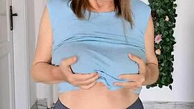 Busty Braless GILF MariaOlds Shows Off Sporty Strip Dancing Moves