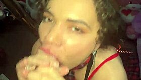 Curly-Haired Nympho Takes Intense Facial