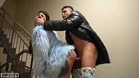 Someone spied on us banging at the entrance, so we finished rough at home.