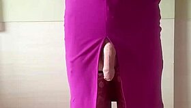 Sexy Babe In Burgundy Lingerie Gets Cum!