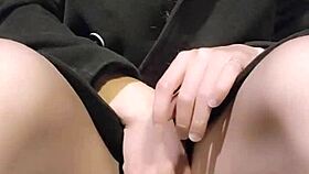 Shemale Ting Xuan Masturbates Outdoors Under Her Coat 😏