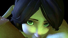 aunt cass from big hero 6 sucks dick on her knees in sexy outfit