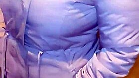 My stepmother in homemade mature flashing on the street.