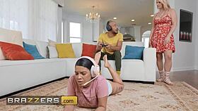 Busty Milf Rachael Cavalli Rides Stepson’s Cock While Maya Farrell Watches