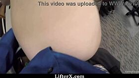 officer catches teen shoplifter and fucks her doggystyle at work