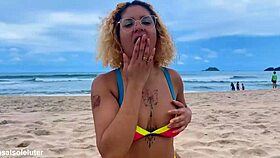 Fudendo Bem Gostoso, Latina Loira Gets Pounded Hard on Prainha Branca Beach.