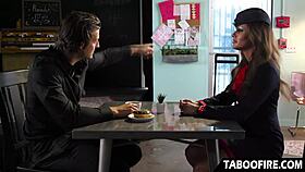 I was seduced by the flight attendant in uniform, she licked my shaved cock