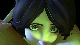 aunt cass from big hero 6 sucks dick on her knees in sexy outfit