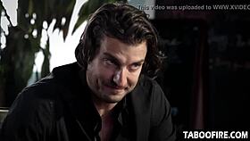 I was seduced by the flight attendant in uniform, she licked my shaved cock