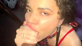 Curly-Haired Nympho Takes Intense Facial