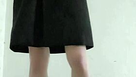 Shemale Ting Xuan Masturbates Outdoors Under Her Coat 😏