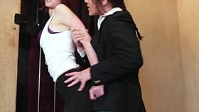 two brunettes getting passionate in the stable, licking clits