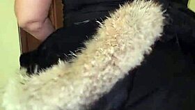 My stepmother in homemade mature flashing on the street.