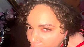 Curly-Haired Nympho Takes Intense Facial